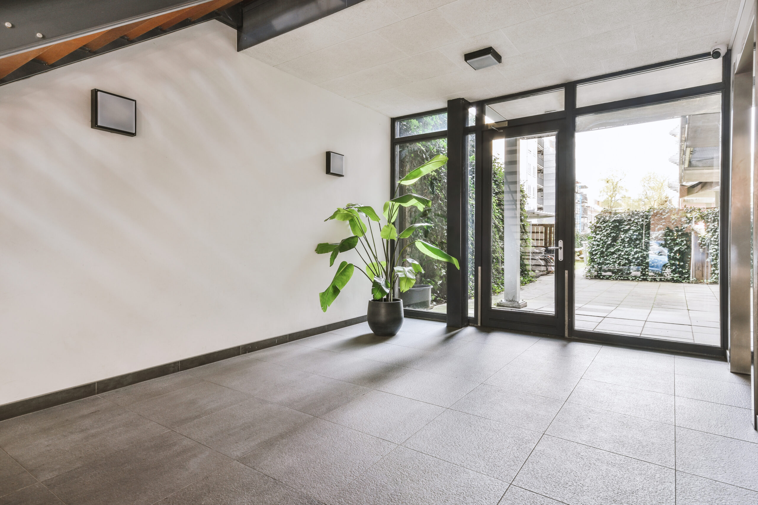 White corridor in modern apartment